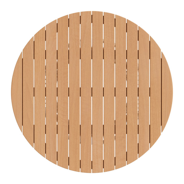 Toge Outdoor Round Acacia Wood Dining Table Seats 4 Modern Glam Patio Design