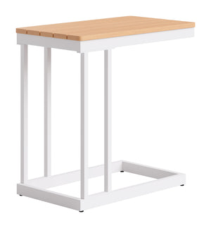 Zuo Modern Tamaru Acacia Wood Outdoor Side Table with Aluminum Frame for Patio or Living Room 704240