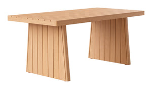 Nimone Solid Acacia Wood Rectangular Dining Table Seats 4 Modern Glam Indoor