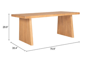 Nimone Solid Acacia Wood Rectangular Dining Table Seats 4 Modern Glam Indoor