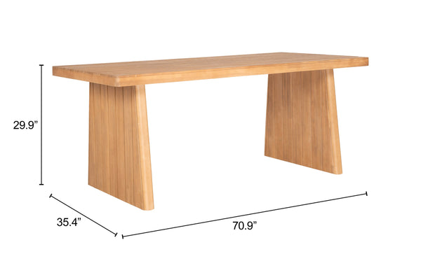 Nimone Solid Acacia Wood Rectangular Dining Table Seats 4 Modern Glam Indoor