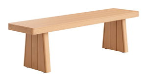 Zuo Modern Nimone Solid Acacia Wood Bench Modern Deco Style Entryway Dining Lounge Seating 704242