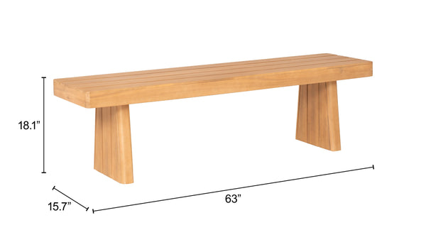 Nimone Solid Acacia Wood Bench Modern Deco Style Entryway Dining Lounge Seating