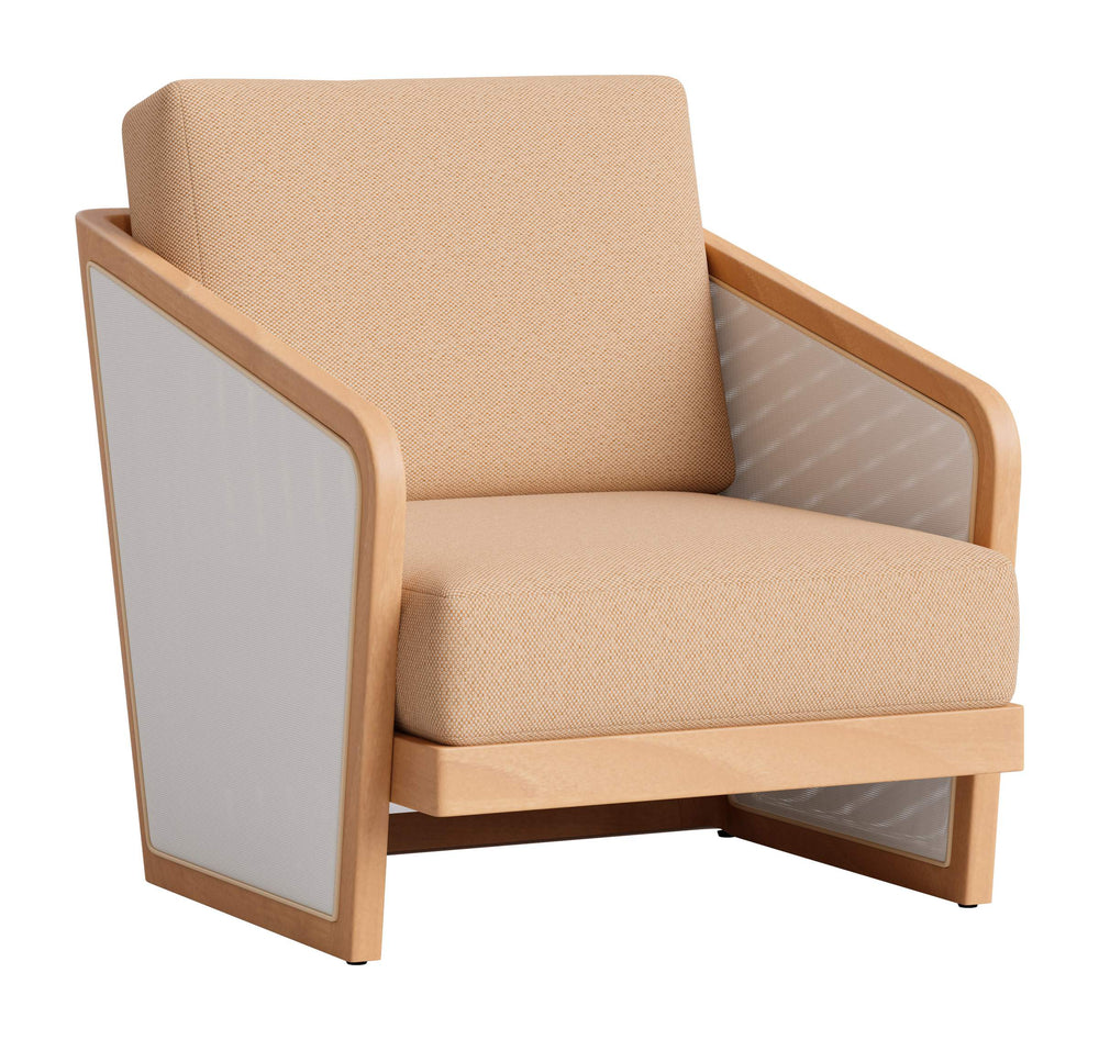 Zuo Modern Sakina Acacia Wood Lounge Chair Deco Modern Style with Olefin Cushions for Outdoor Use 704244