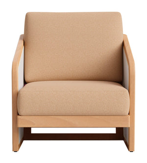 Sakina Acacia Wood Lounge Chair Deco Modern Style with Olefin Cushions for Outdoor Use