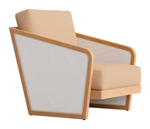 Sakina Acacia Wood Lounge Chair Deco Modern Style with Olefin Cushions for Outdoor Use