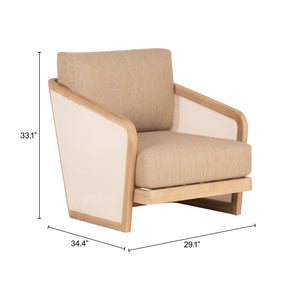 Sakina Acacia Wood Lounge Chair Deco Modern Style with Olefin Cushions for Outdoor Use