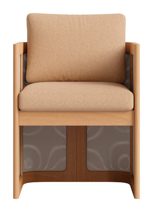 Nue Acacia Wood Dining Chair Olefin Cushion Glam Style for Patio or Indoors