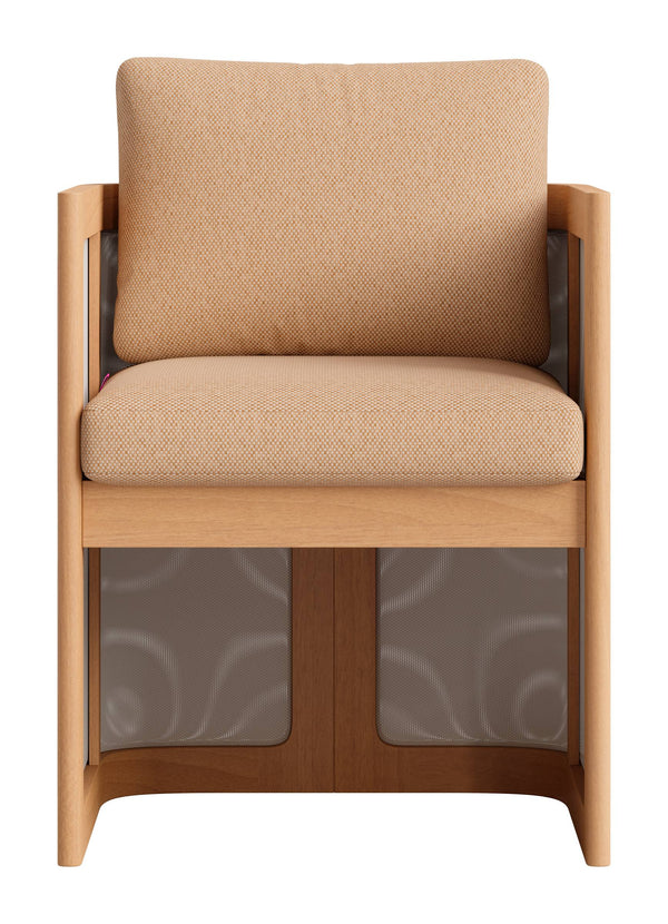Nue Acacia Wood Dining Chair Olefin Cushion Glam Style for Patio or Indoors