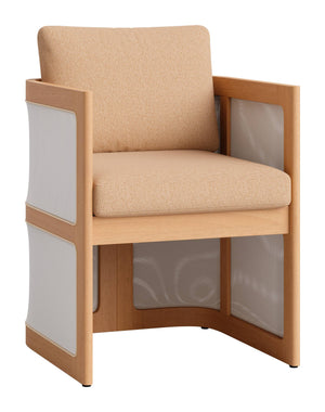 Nue Acacia Wood Dining Chair Olefin Cushion Glam Style for Patio or Indoors