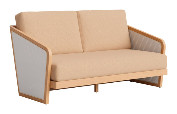Zuo Modern Sakina Outdoor Loveseat Acacia Wood Frame Olefin Cushions Deco Modern Patio Sofa 704258