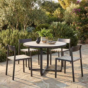 Draco Stackable Outdoor Dining Chairs Set of 2 Aluminum Frame Glam Modern