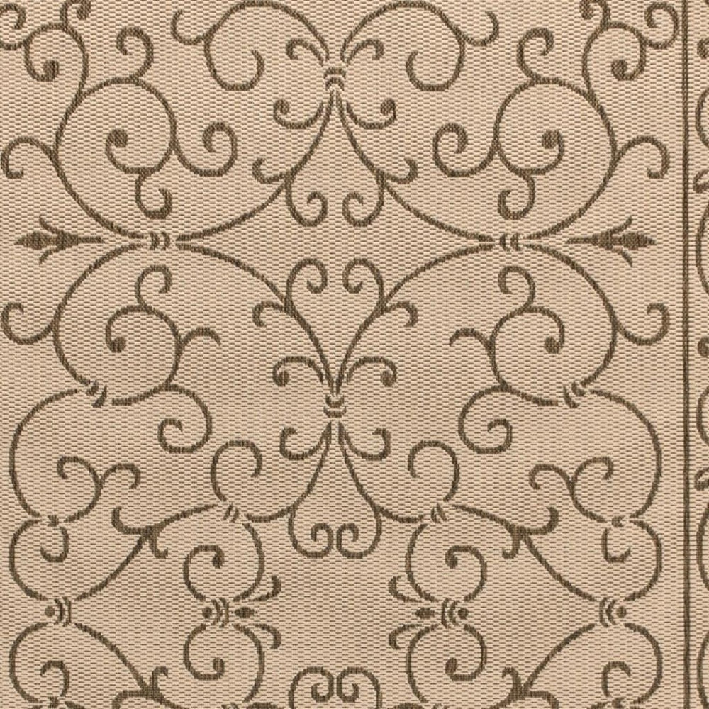 HomeRoots 10' Beige and Brown Medallion Area Rug - Stylish, Durable, Indoor/Outdoor Design for Any Space! 704293