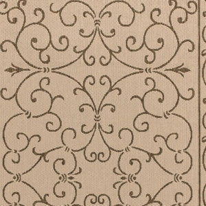 HomeRoots 10' Beige and Brown Medallion Area Rug - Stylish, Durable, Indoor/Outdoor Design for Any Space! 704293