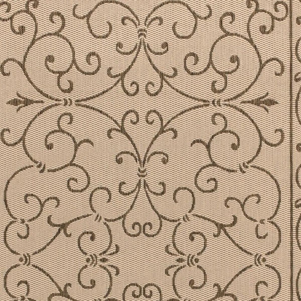 HomeRoots 10' Beige and Brown Medallion Area Rug - Stylish, Durable, Indoor/Outdoor Design for Any Space! 704293