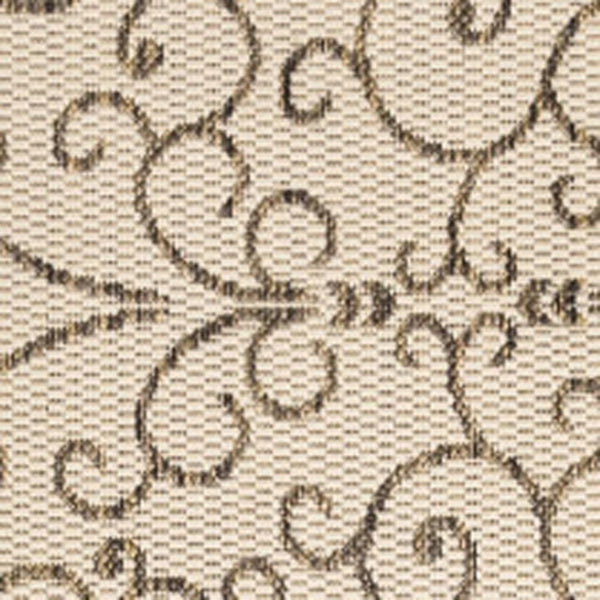 HomeRoots 6' Beige and Brown Square Medallion Rug – Modern Geometric Design for Indoor & Outdoor Spaces 704297