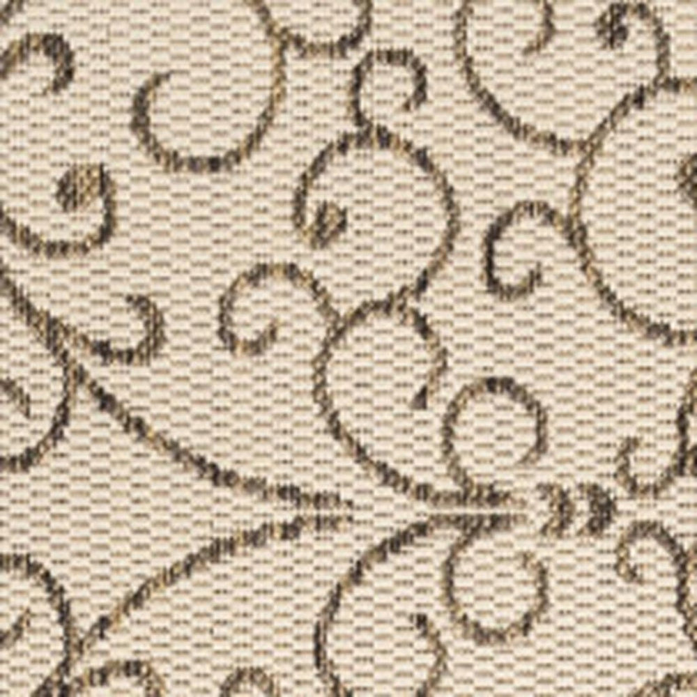 HomeRoots 8' Beige and Brown Square Medallion Area Rug - Modern Indoor/Outdoor Style for Any Space! 704299