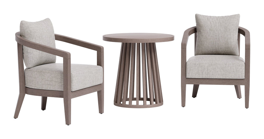 Zuo Modern Viola Outdoor Bistro Set Eucalyptus Wood Frame with Olefin Cushions for Two 704301