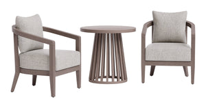 Zuo Modern Viola Outdoor Bistro Set Eucalyptus Wood Frame with Olefin Cushions for Two 704301