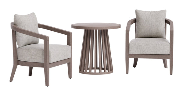 Zuo Modern Viola Outdoor Bistro Set Eucalyptus Wood Frame with Olefin Cushions for Two 704301