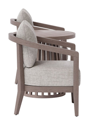 Viola Outdoor Bistro Set Eucalyptus Wood Frame with Olefin Cushions for Two