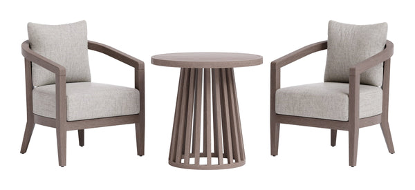 Viola Outdoor Bistro Set Eucalyptus Wood Frame with Olefin Cushions for Two