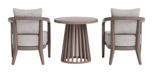 Viola Outdoor Bistro Set Eucalyptus Wood Frame with Olefin Cushions for Two