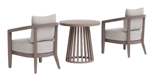 Viola Outdoor Bistro Set Eucalyptus Wood Frame with Olefin Cushions for Two