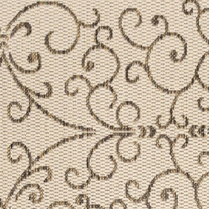 HomeRoots 9' Beige and Brown Medallion Area Rug - Stylish Square Design for Indoor/Outdoor Spaces, Easy Care! 704301