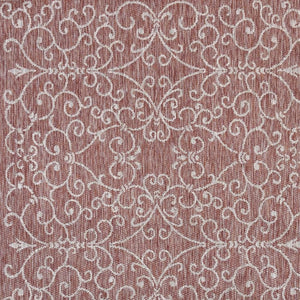 HomeRoots 9' Red And Beige Square Medallion Rug - Stylish Indoor/Outdoor Accent for Modern Living Spaces 704310