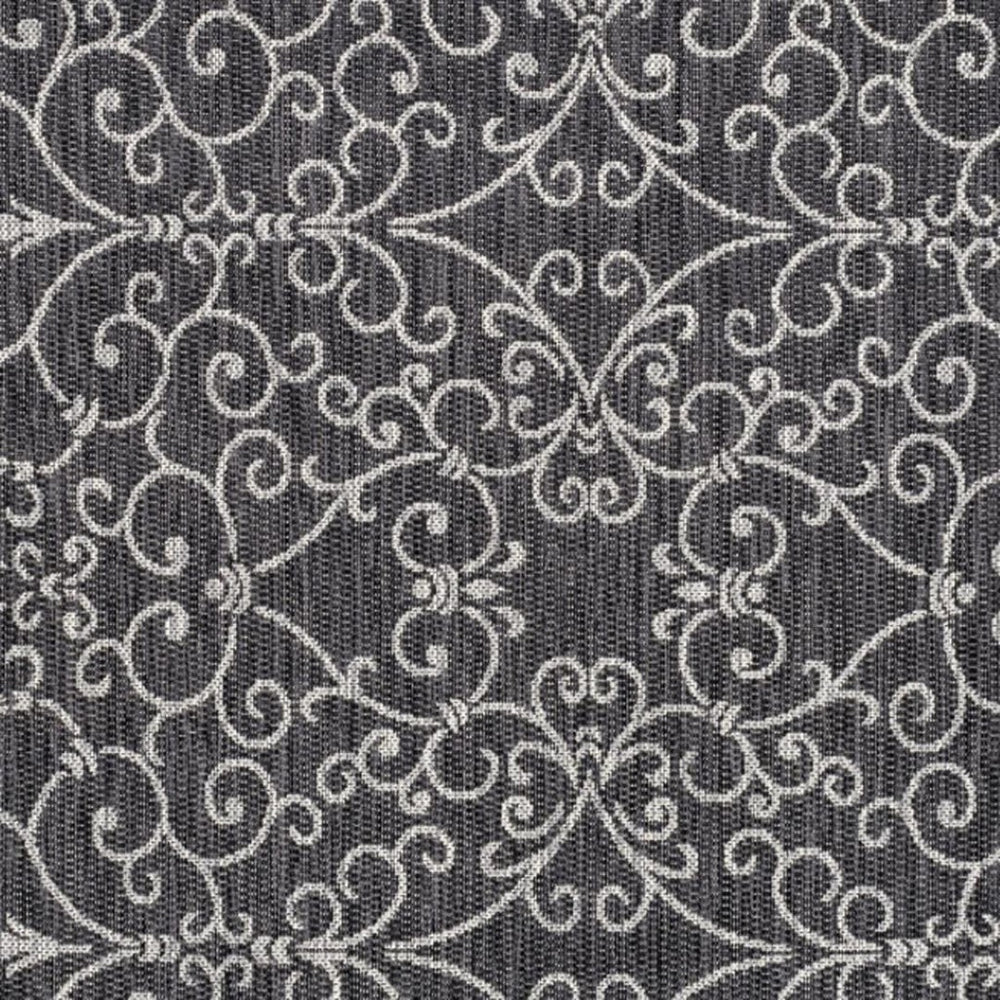HomeRoots 6' Black and Gray Square Medallion Rug – Stylish Indoor/Outdoor Accent for Modern Living Spaces 704354