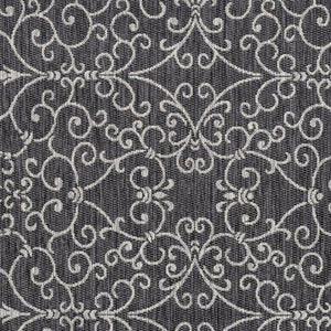 HomeRoots 6' Black and Gray Square Medallion Rug – Stylish Indoor/Outdoor Accent for Modern Living Spaces 704354