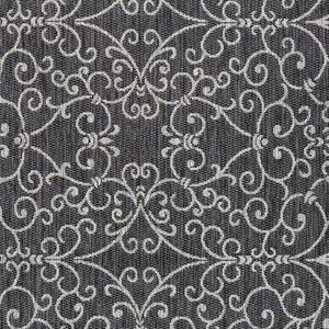 HomeRoots 9' Black and Gray Square Medallion Area Rug - Durable, Stylish for Indoor/Outdoor Use, Easy Care! 704358