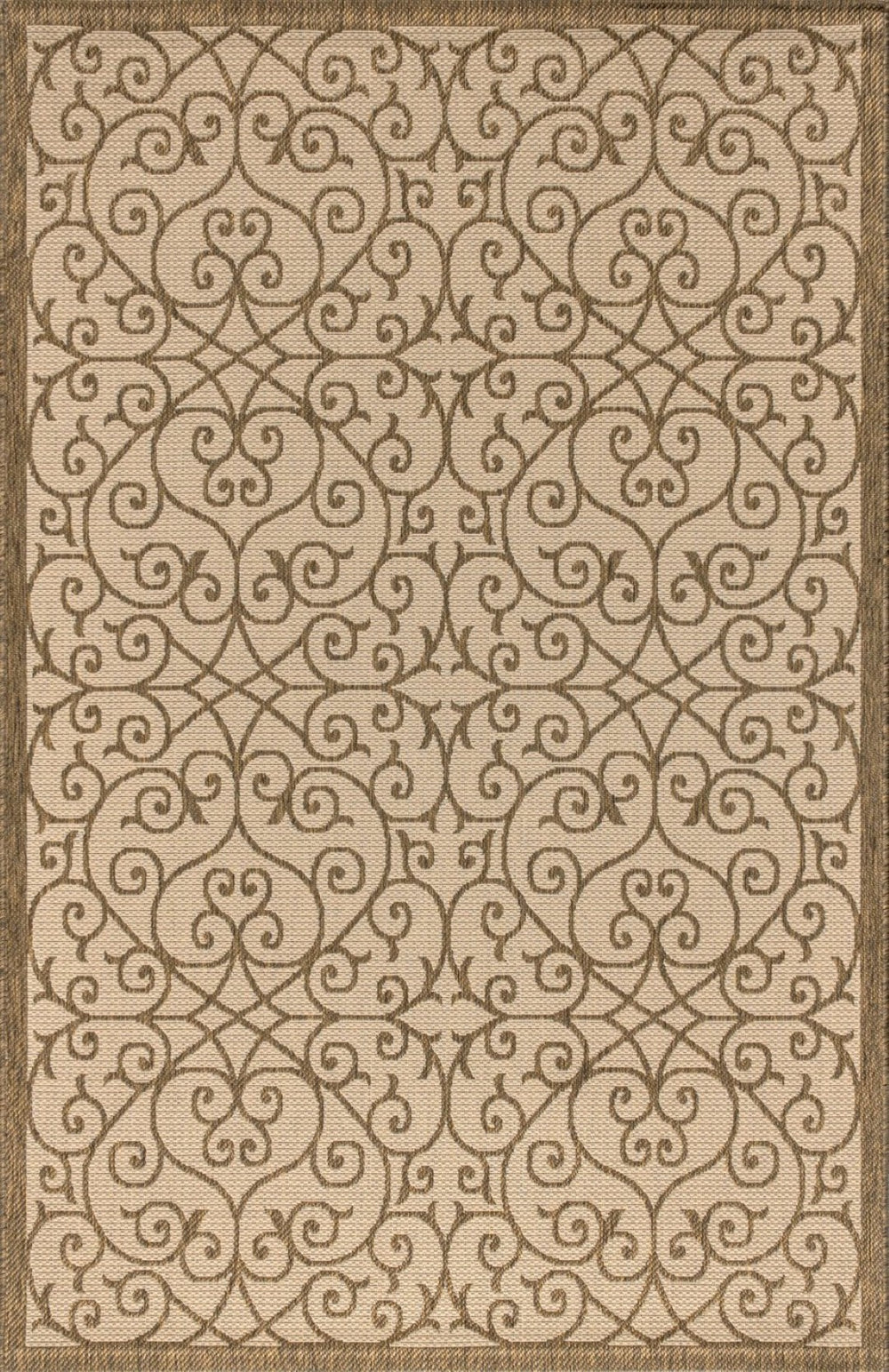 HomeRoots 10' Beige and Brown Geometric Area Rug – Versatile Indoor/Outdoor Design for Modern Spaces & Durability 704361