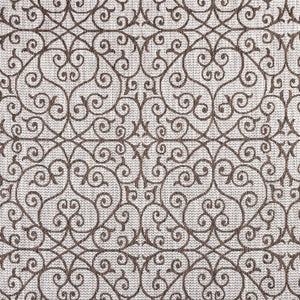 HomeRoots 8' Taupe and Espresso Square Geometric Rug - Stylish, Durable Indoor/Outdoor Area Rug for Modern Spaces 704370