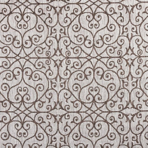 HomeRoots 9' Modern Taupe and Espresso Square Geometric Area Rug for Indoor & Outdoor Spaces, Durable & Stylish 704372