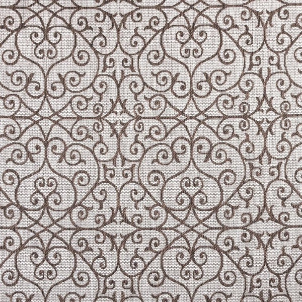 HomeRoots 9' Modern Taupe and Espresso Square Geometric Area Rug for Indoor & Outdoor Spaces, Durable & Stylish 704372