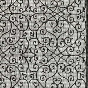 HomeRoots 6' Geometric Light Gray and Black Area Rug – Durable Indoor/Outdoor Design for Modern Spaces! 704374