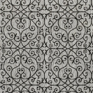 HomeRoots 8' Light Gray and Black Square Geometric Area Rug - Stylish Indoor/Outdoor Design for Modern Spaces 704376