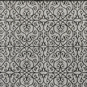 HomeRoots 8' Light Gray and Black Square Geometric Area Rug - Stylish Indoor/Outdoor Design for Modern Spaces 704376