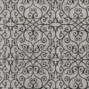 HomeRoots 9' Light Gray and Black Geometric Area Rug – Stylish, Durable Indoor/Outdoor Design for Modern Spaces 704378