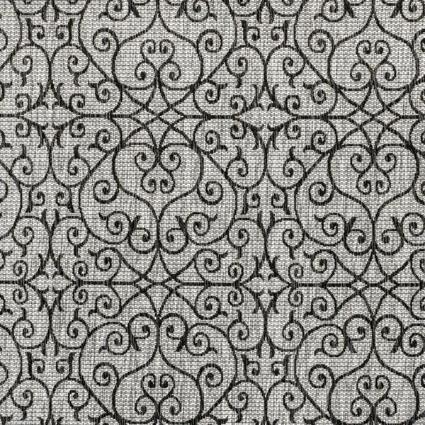 HomeRoots 9' Light Gray and Black Geometric Area Rug – Stylish, Durable Indoor/Outdoor Design for Modern Spaces 704378