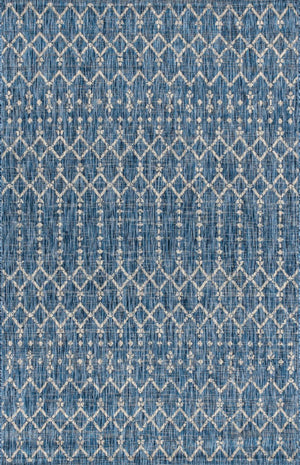 HomeRoots 6' X 9' Navy Blue & Light Gray Trellis Area Rug - Stylish, Durable, Indoor/Outdoor Versatile Accent 704382