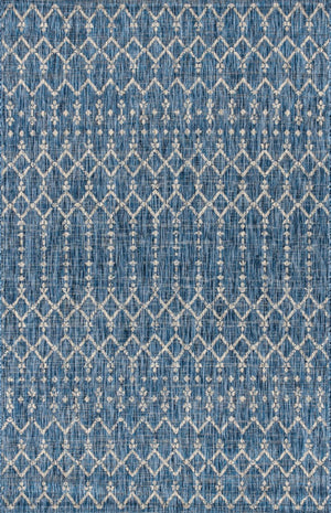 HomeRoots 6' X 9' Navy Blue & Light Gray Trellis Area Rug - Stylish, Durable, Indoor/Outdoor Versatile Accent 704382