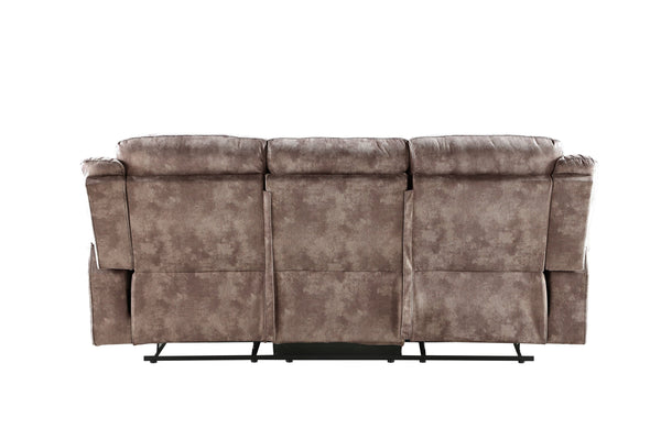 English Elm Zubaida Two Tone Velvet 3PCS Recliner Living Room Set with Tufted Design, Pillow Arms & Smooth Recline Chocolate 41 L x 31 W x 26 H B2726S00195