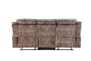 English Elm Zubaida Velvet Recliner Sofa with USB Ports, Drop‑Down Table & Storage Drawer, Pocket Coil Comfort Chocolate 86 L x 31 W x 26 H B2726P253081