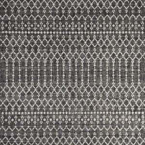 HomeRoots 6' Black and Gray Square Trellis Area Rug - Stylish, Durable, and Versatile for Indoor & Outdoor Spaces 704400