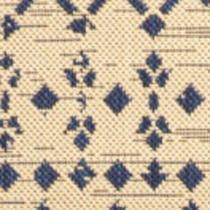 HomeRoots 6' Beige and Navy Blue Square Trellis Area Rug for Indoor/Outdoor Use - Stylish & Durable Design 704409