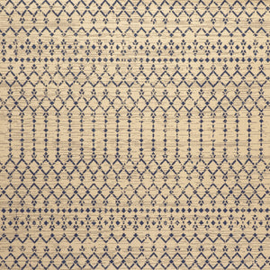 HomeRoots 6' Beige and Navy Blue Square Trellis Area Rug for Indoor/Outdoor Use - Stylish & Durable Design 704409
