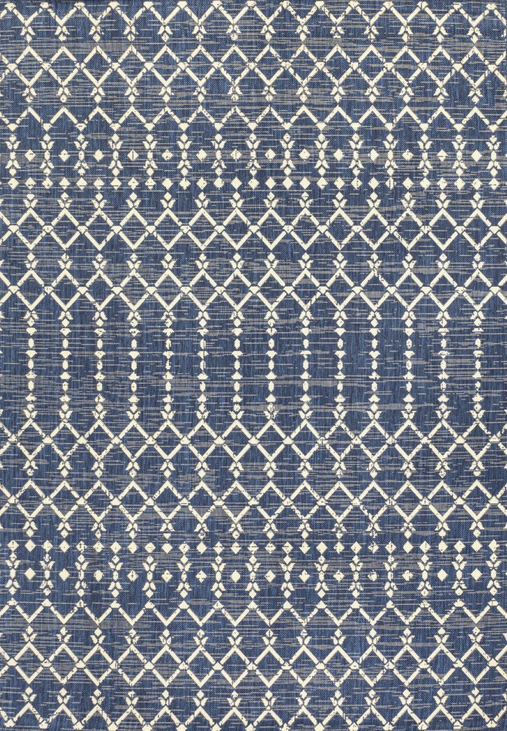 HomeRoots 6' X 9' Navy Blue and Beige Trellis Rug - Stylish Indoor/Outdoor Area Rug, Fade-Resistant, Easy Care 704425